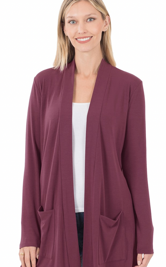 Open Cardigan With Pockets