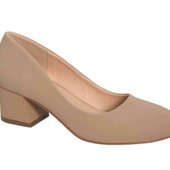 tan low heel pumps