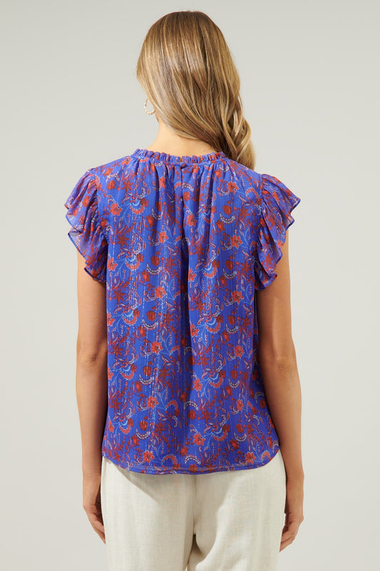 Lightweight Floral Short Sleeve Blouse