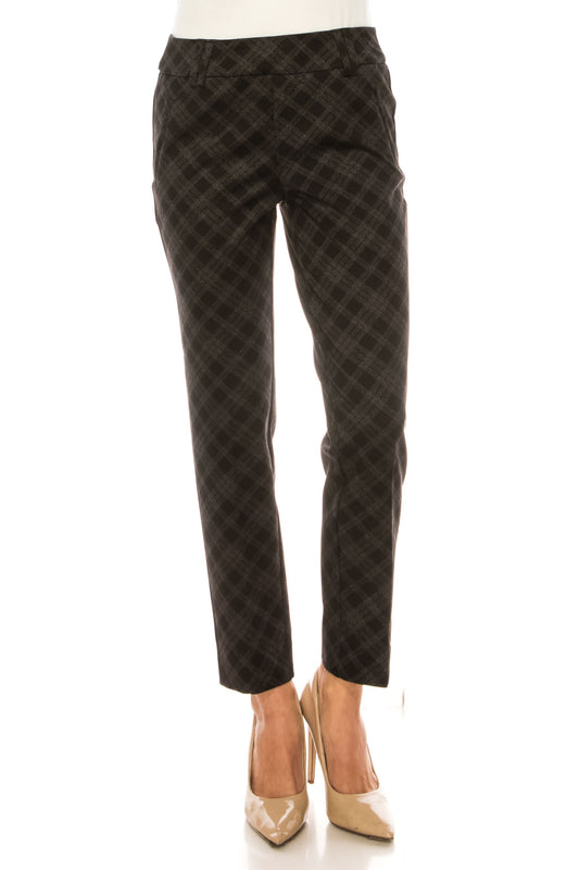 Black-Grey Plaid Pants